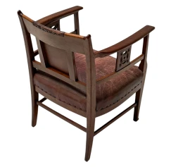Jac. van den Bosch Arts & Crafts Club Chair for 't Binnenhuis Amsterdam, 1900s